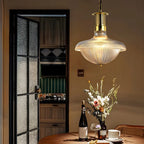 Lustre suspendu Schoolhouse Glass doré, applique réglable