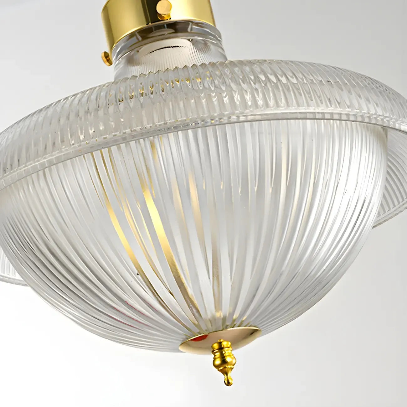 Lustre suspendu Schoolhouse Glass doré, applique réglable