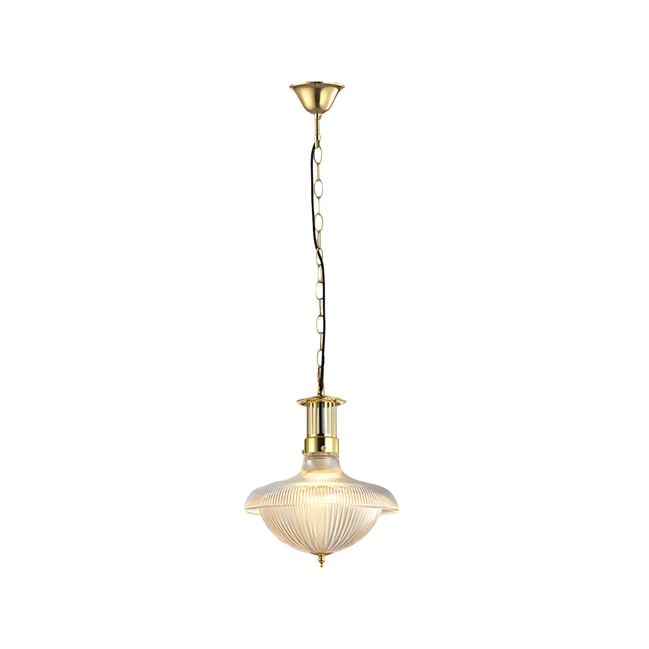 Lustre suspendu Schoolhouse Glass doré, applique réglable