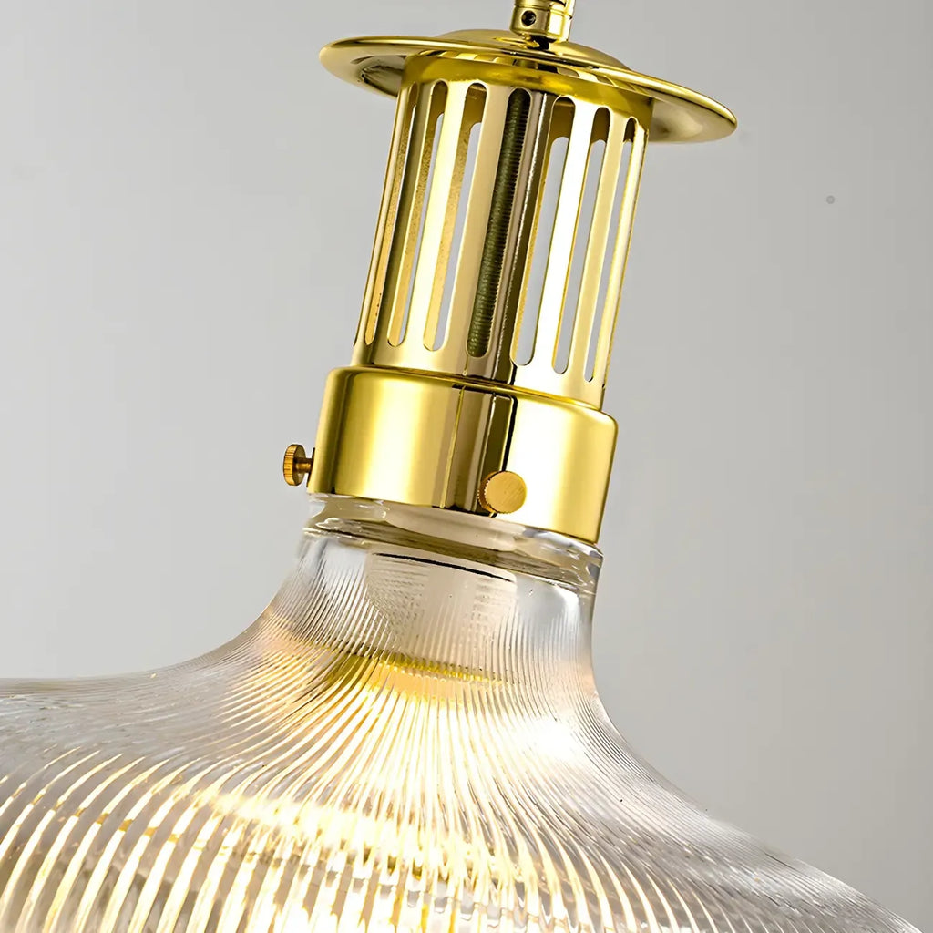 Lustre suspendu Schoolhouse Glass doré, applique réglable