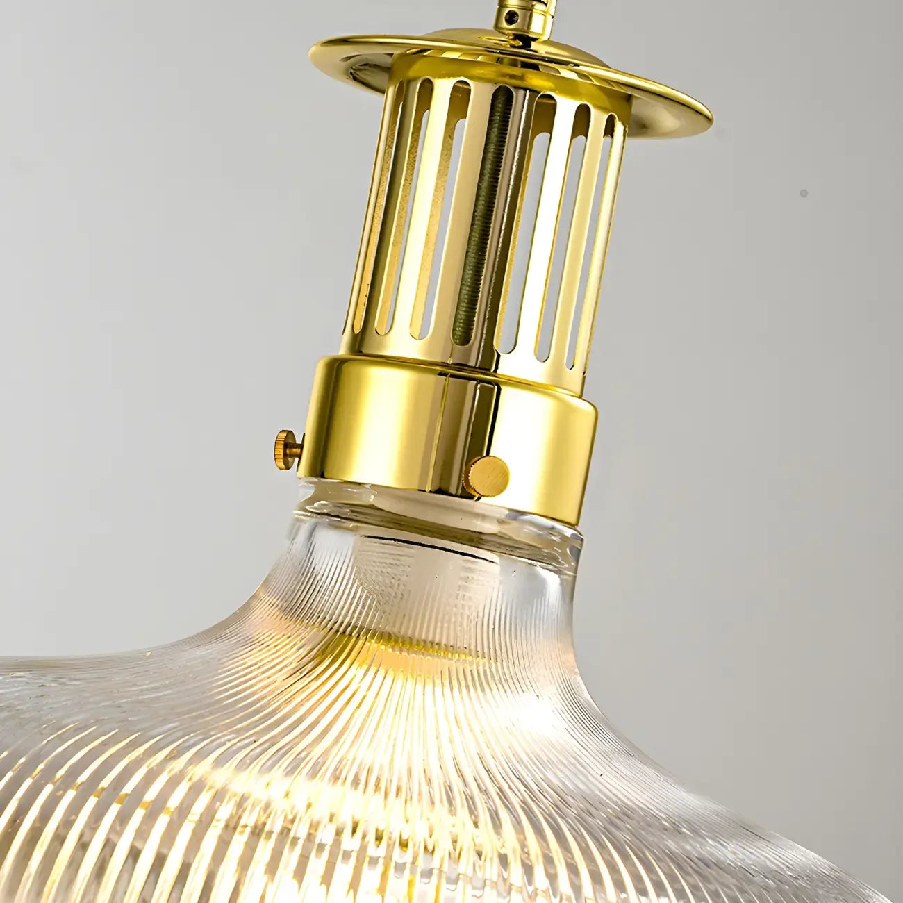 Lustre suspendu Schoolhouse Glass doré, applique réglable