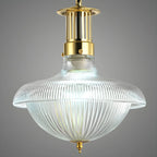 Lustre suspendu Schoolhouse Glass doré, applique réglable