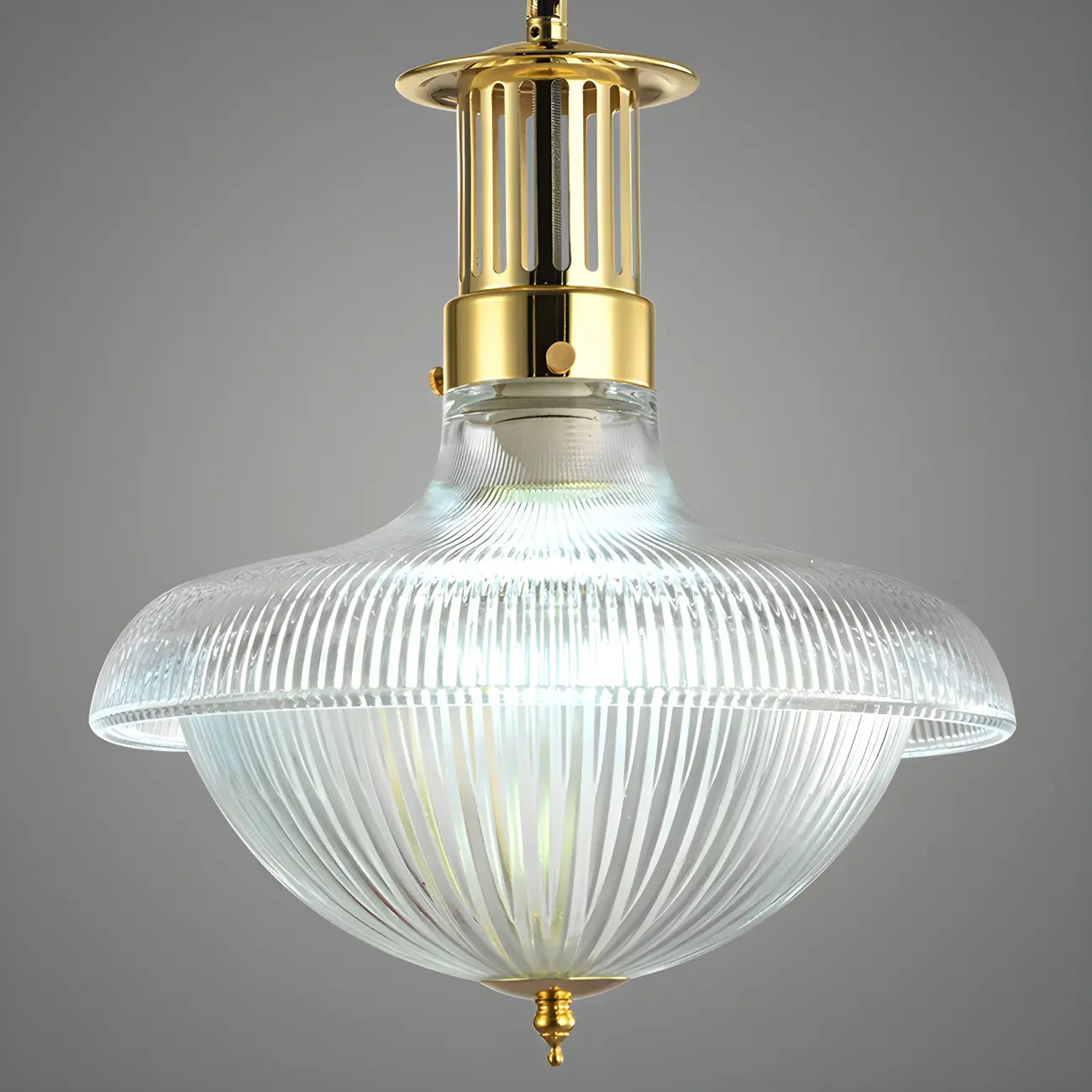 Lustre suspendu Schoolhouse Glass doré, applique réglable