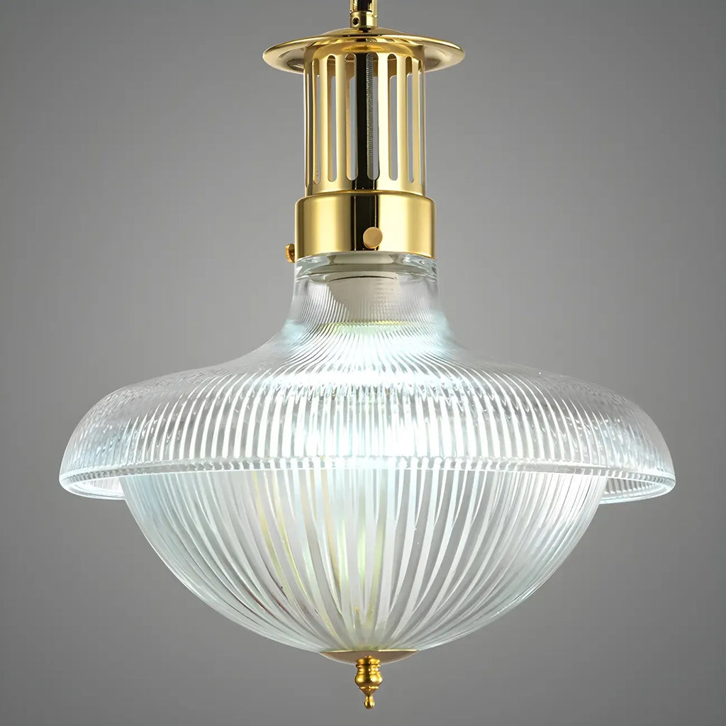 Lustre suspendu Schoolhouse Glass doré, applique réglable