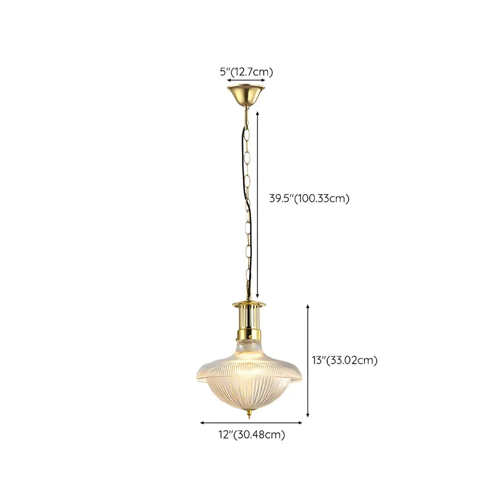 Lustre suspendu Schoolhouse Glass doré, applique réglable