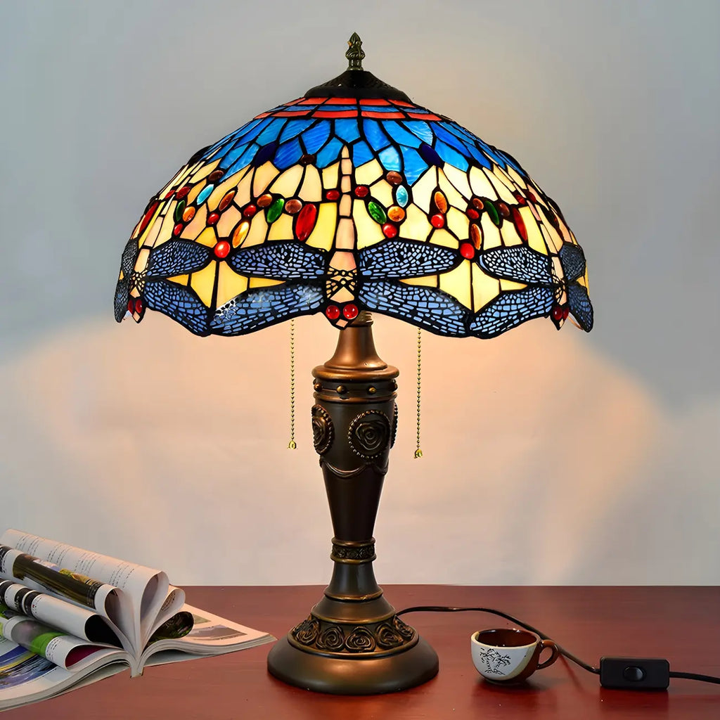 Lampe de table HomeyFad à 2 lumières avec dôme en verre et acier inoxydable de style vintage