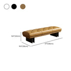 Banc de chambre minimaliste en cuir véritable jaune capitonné