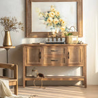 Console d'entrée rustique en bois brun avec tiroirs