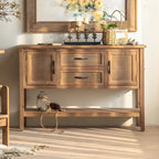 Console d'entrée rustique en bois brun avec tiroirs