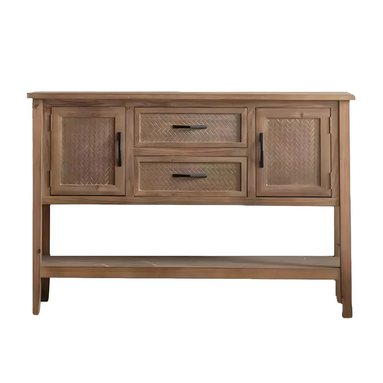 Console d'entrée rustique en bois brun avec tiroirs