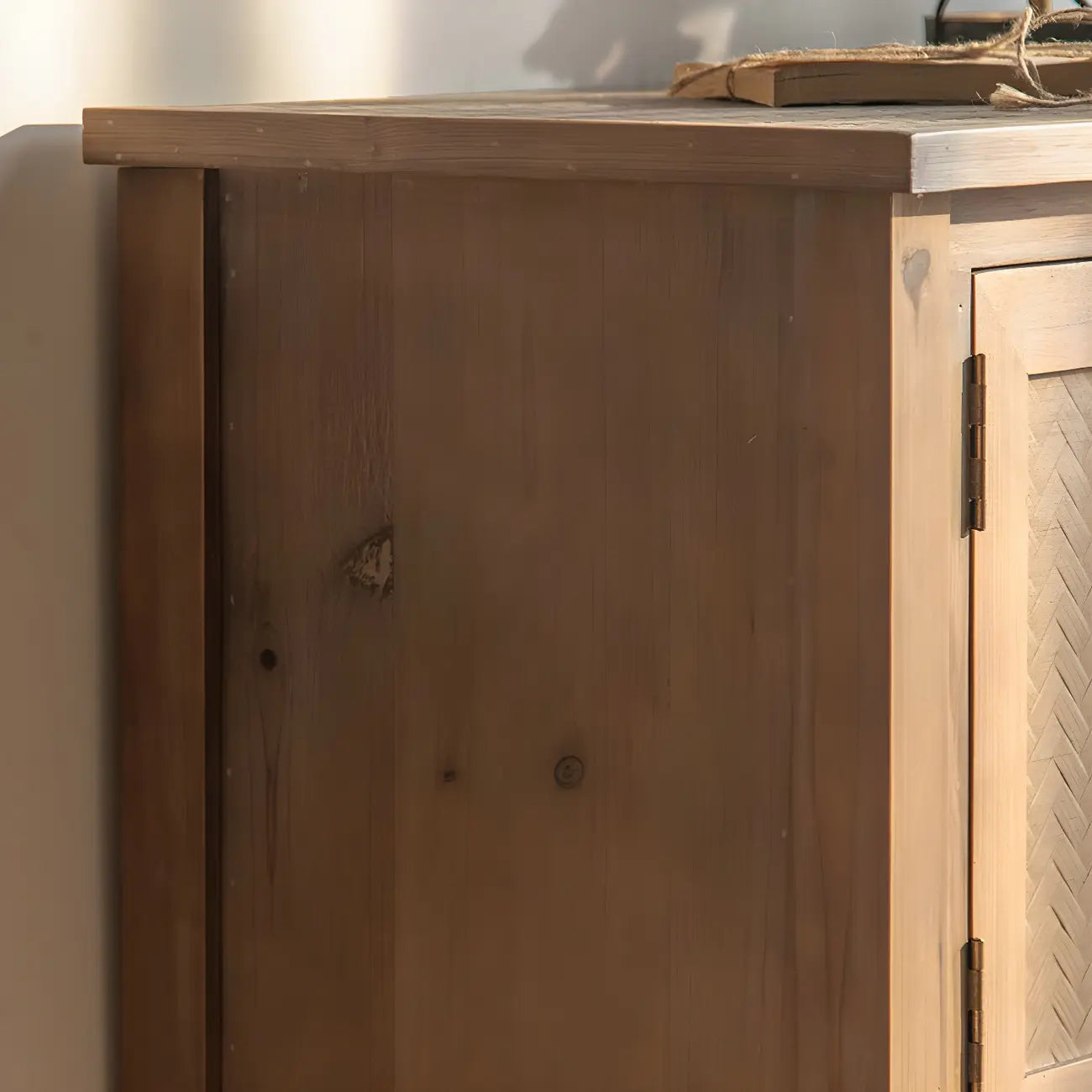 Console d'entrée rustique en bois brun avec tiroirs