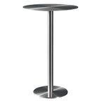 Tables de bar rondes sur pied en métal argenté de style industriel