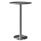 Tables de bar rondes sur pied en métal argenté de style industriel