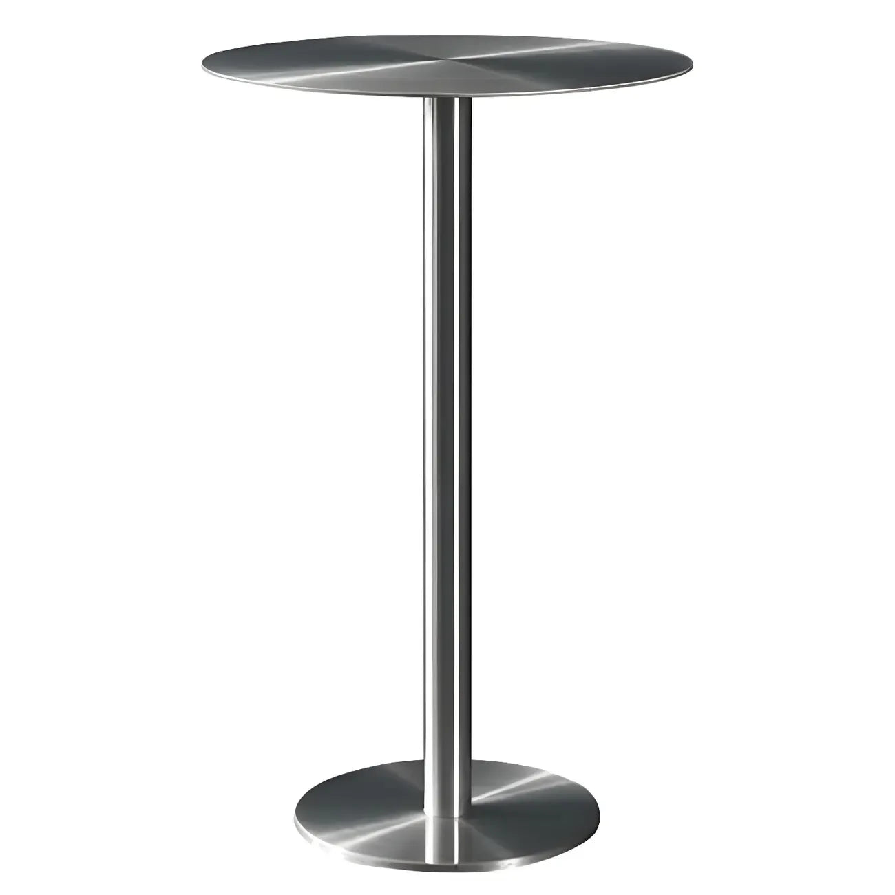 Tables de bar rondes sur pied en métal argenté de style industriel