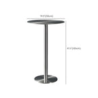 Tables de bar rondes sur pied en métal argenté de style industriel