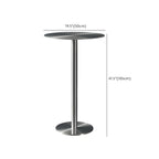 Tables de bar rondes sur pied en métal argenté de style industriel
