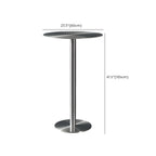 Tables de bar rondes sur pied en métal argenté de style industriel