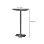 Tables de bar rondes sur pied en métal argenté de style industriel