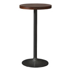 Tables de bar industrielles en bois brun et métal sur pied