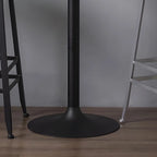 Tables de bar industrielles en bois brun et métal sur pied