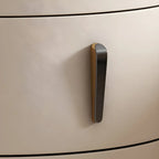 Table de chevet moderne en similicuir beige avec tiroirs