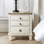 Table de chevet standard à 3 tiroirs en chêne beige