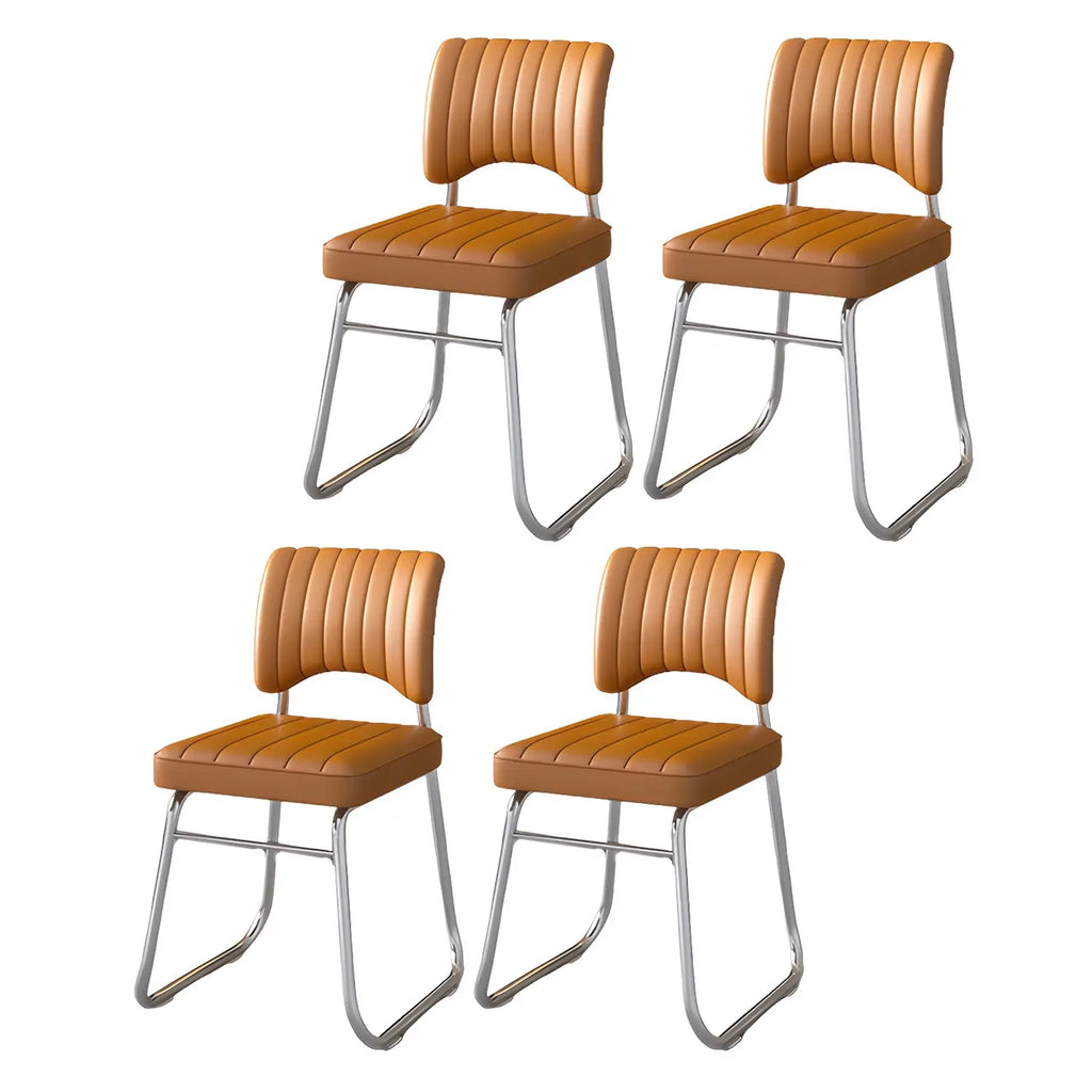 Sedia da ufficio moderna in acciaio nero con rivestimento in pelle