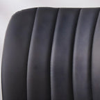 Sedia da ufficio moderna in acciaio nero con rivestimento in pelle