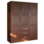 Armoire-penderie Palace Imports Cosmo 3 portes, 100 % bois massif, avec portes en bois massif ou miroir