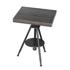 Table de bar industrielle à hauteur réglable, petite taille, plateau en bois