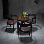 Table de bar industrielle à hauteur réglable, petite taille, plateau en bois