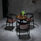 Table de bar industrielle à hauteur réglable, petite taille, plateau en bois