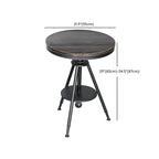 Table de bar industrielle à hauteur réglable, petite taille, plateau en bois