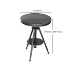 Table de bar industrielle à hauteur réglable, petite taille, plateau en bois