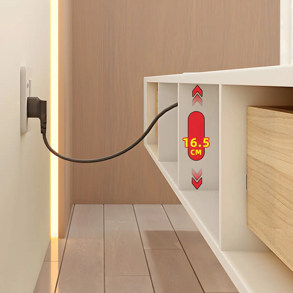 Meuble TV flottant de rangement en chêne noir moderne 87