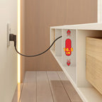 Meuble TV flottant de rangement en chêne noir moderne 87