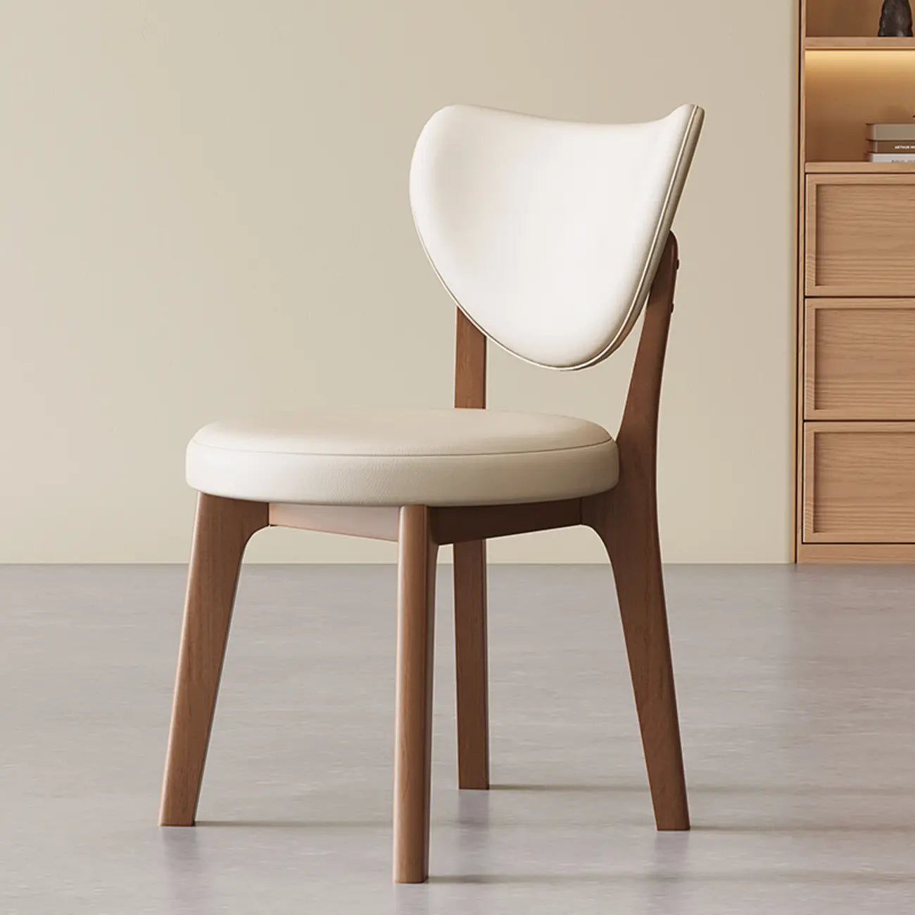 Chaise de salle à manger moderne sans accoudoirs à oreilles en similicuir