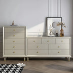 Commodes et chiffonniers élégants en bois blanc cassé avec tiroirs