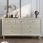 Commodes et chiffonniers élégants en bois blanc cassé avec tiroirs