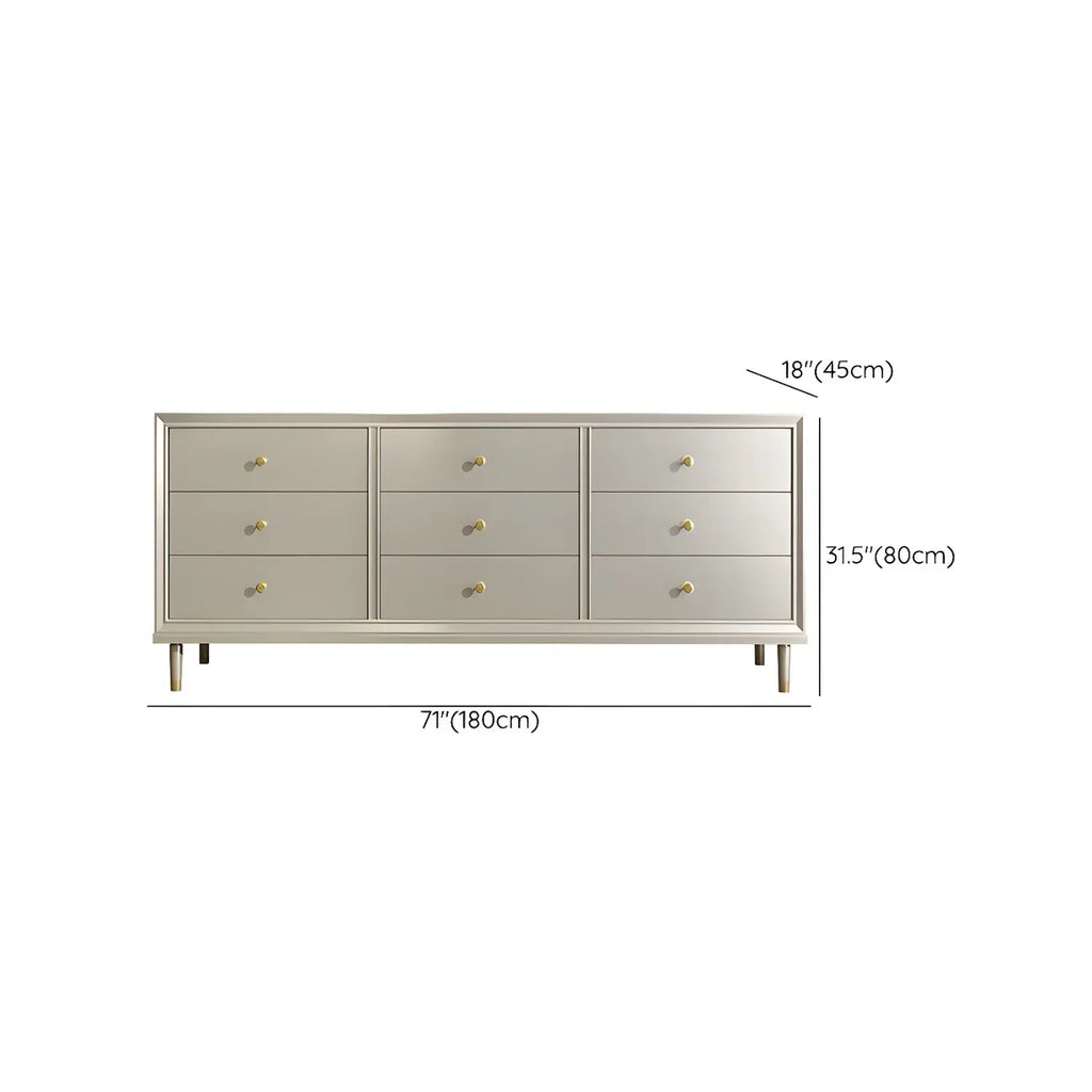 Commodes et chiffonniers élégants en bois blanc cassé avec tiroirs
