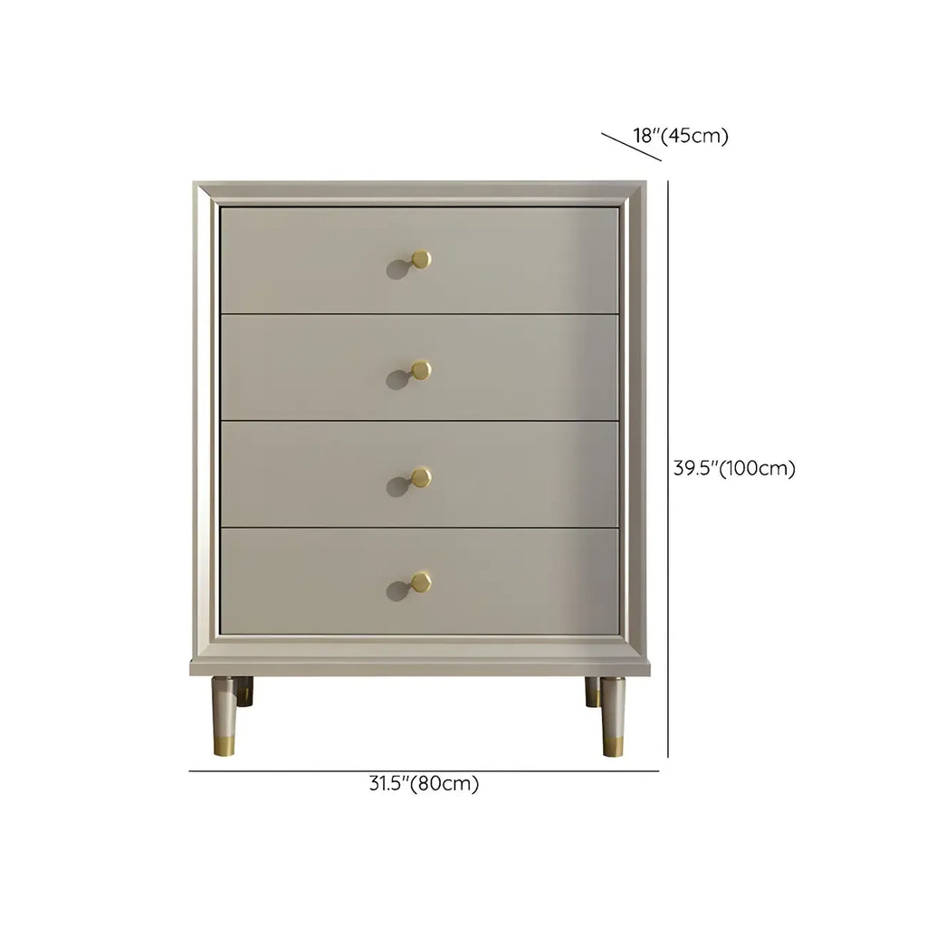 Commodes et chiffonniers élégants en bois blanc cassé avec tiroirs