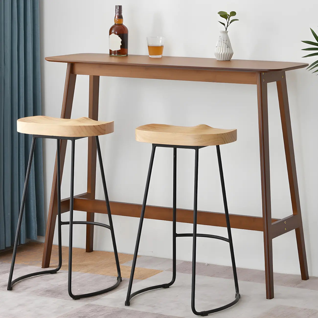 Table de bar moderne en bambou naturel
