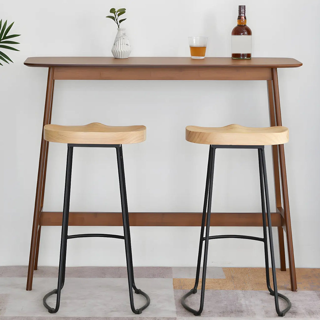 Table de bar moderne en bambou naturel