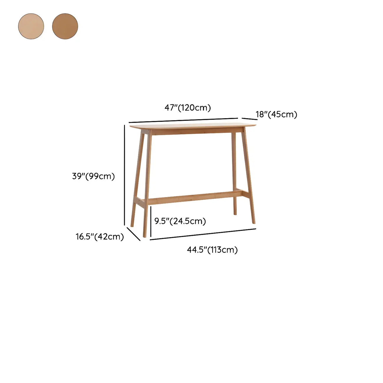 Table de bar moderne en bambou naturel