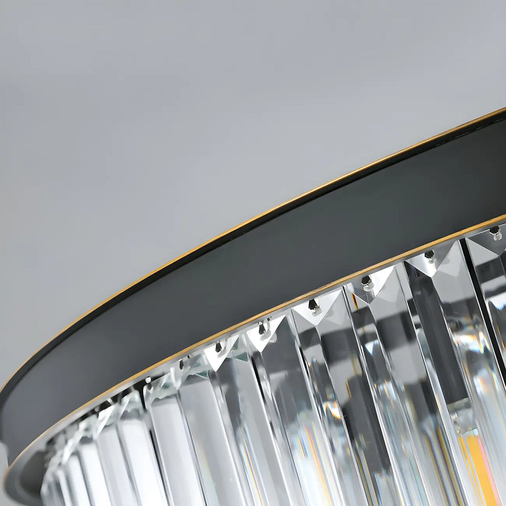 Lustre cylindrique moderne en cristal, hauteur réglable