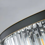 Lustre cylindrique moderne en cristal, hauteur réglable