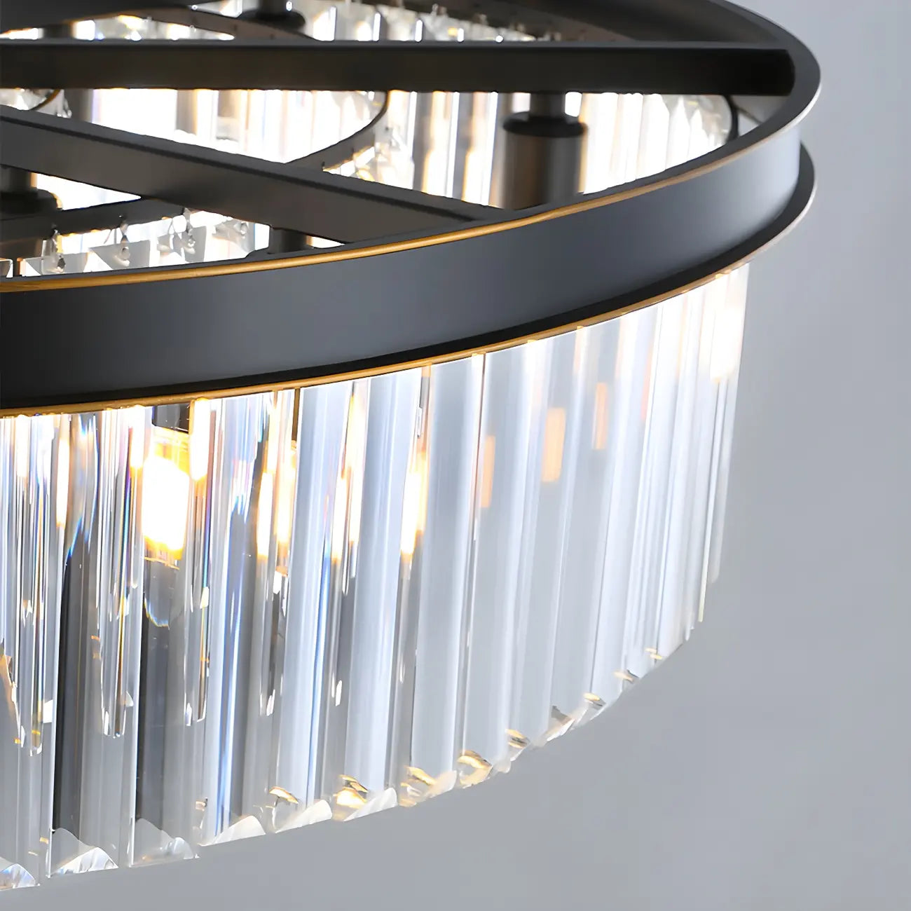 Lustre cylindrique moderne en cristal, hauteur réglable