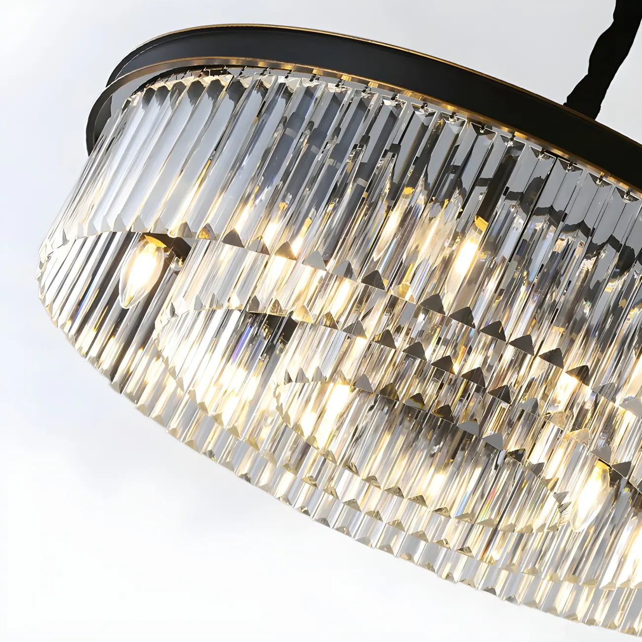 Lustre cylindrique moderne en cristal, hauteur réglable