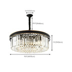Lustre cylindrique moderne en cristal, hauteur réglable