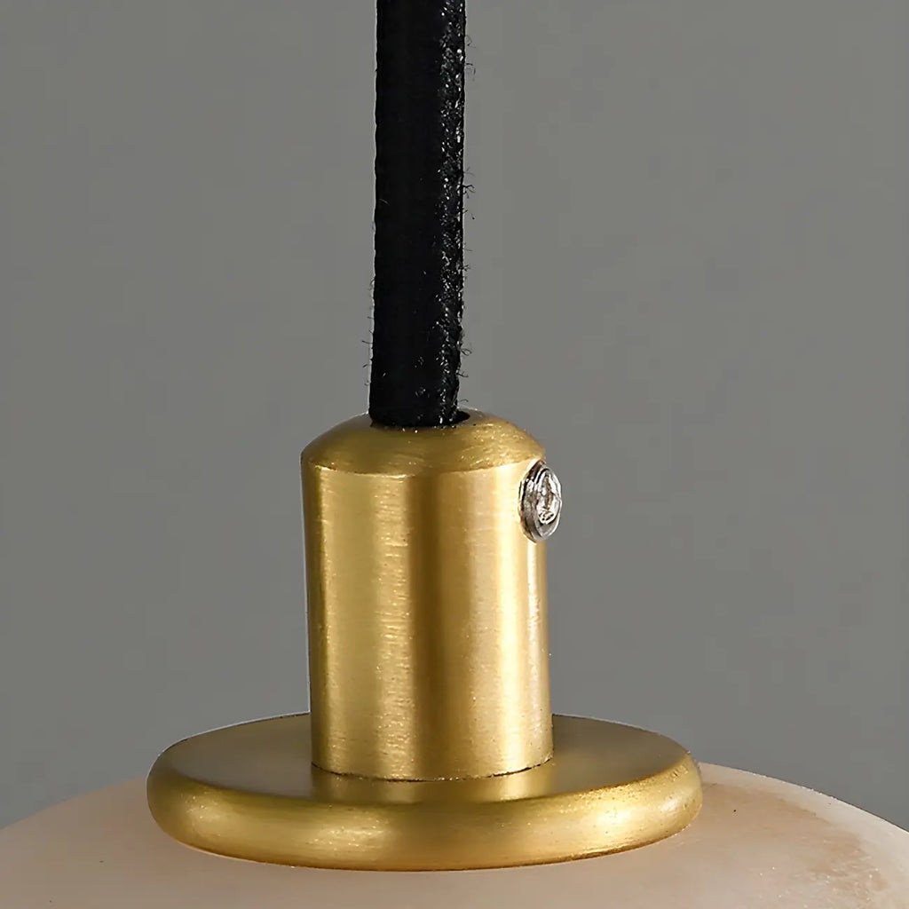 Suspension moderne en albâtre doré réglable